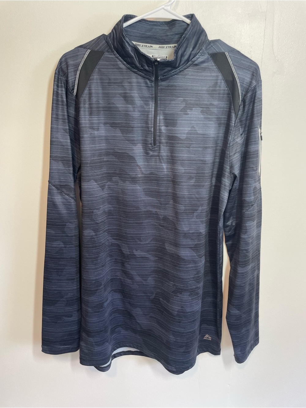 RBX Men's Dark Gray Camouflage Quarter-Zip Pullover